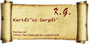 Kertész Gergő névjegykártya